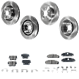 4-Wheel Set Front and Rear Brake Disc and Pad Kit, Plain Surface 5 Lugs Front-359.92 mm/Rear-320.04 mm Ceramic Pro-Line Series, Includes (2) Brake Pad Set and (4) Brake Disc