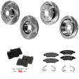 4-Wheel Set Front and Rear Brake Disc and Pad Kit, Plain Surface 5 Lugs Front-315.98 mm/Rear-314.96 mm Ceramic Pro-Line Series, Includes (2) Brake Pad Set and (4) Brake Disc