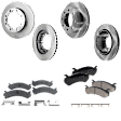 4-Wheel Set Front and Rear Brake Disc and Pad Kit, Plain Surface, 8 Lugs, Ceramic, For Models with Rear Disc Brake, 4WD, Pro-Line Series, Includes (4) Disc and (2) Pad Set