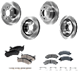 4-Wheel Set Front and Rear Brake Disc and Pad Kit, Plain Surface 6 Lugs Front-305.05 mm/Rear-325.12 mm Front-Ceramic/Rear-Semi-Metallic Pro-Line Series, Includes (4) Disc and (2) Pad Set
