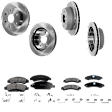 4-Wheel Set Front and Rear Brake Disc and Pad Kit, Plain Surface, 6 Lugs, Ceramic, For Models with 4-Wheel Steering, Pro-Line Series