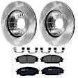 KIT-062924-08 2-Wheel Set Front Brake Disc and Pad Kit, Plain Surface 5 Lugs 261.62 mm Ceramic, Includes (1) Brake Pad Set and (2) Brake Disc
