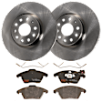KIT-062924-100 2-Wheel Set Front Brake Disc and Pad Kit, Plain Surface 5 Lugs 311.91 mm Ceramic, Includes (1) Brake Pad Set and (2) Brake Disc