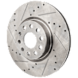 KIT-062924-104 2-Wheel Set Front Brake Disc and Pad Kit, Cross-drilled and Slotted 5 Lugs 311.91 mm Ceramic, Includes (1) Brake Pad Set and (2) Brake Disc
