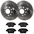 KIT-062924-117 2-Wheel Set Rear Brake Disc and Pad Kit, Plain Surface 5 Lugs 281.94 mm Semi-metallic, Includes (2) Brake Disc and (1) Brake Pad Set