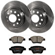 KIT-062924-118 2-Wheel Set Rear Brake Disc and Pad Kit, Plain Surface 5 Lugs 281.94 mm Semi-metallic, Includes (2) Brake Disc and (1) Brake Pad Set