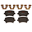 KIT-062924-128 2-Wheel Set Rear Brake Disc and Pad Kit, Cross-drilled and Slotted 5 Lugs 256 mm Ceramic, Includes (1) Brake Pad Set and (2) Brake Disc