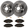 KIT-062924-135 2-Wheel Set Front Brake Disc and Pad Kit, Plain Surface 5 Lugs 311.91 mm Ceramic, Includes (1) Brake Pad Set and (2) Brake Disc