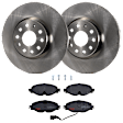 KIT-062924-137 2-Wheel Set Front Brake Disc and Pad Kit, Plain Surface 5 Lugs 311.91 mm Semi-metallic, Includes (1) Brake Pad Set and (2) Brake Disc