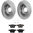 KIT-062924-141 2-Wheel Set Rear Brake Disc and Pad Kit, Plain Surface 5 Lugs 272.03 mm Semi-metallic, Includes (1) Brake Pad Set and (2) Brake Disc