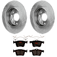 KIT-062924-142 2-Wheel Set Rear Brake Disc and Pad Kit, Plain Surface 5 Lugs 272.03 mm Semi-metallic, Includes (1) Brake Pad Set and (2) Brake Disc