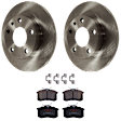 2004 Audi A4 - 2-Wheel Set Rear Brake Disc and Pad Kit, Plain Surface, 5 Lugs, 245.11 mm, Semi-metallic, To Chassis/Vin 8M-4-024 000, 1.8L 4Cyl, Includes (2) Disc and (1) Pad Set