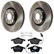 KIT-062924-189 2-Wheel Set Front Brake Disc and Pad Kit, Plain Surface 5 Lugs 320.04 mm Semi-metallic, Includes (1) Brake Pad Set and (2) Brake Disc