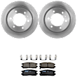 KIT-062924-22 2-Wheel Set Rear Brake Disc and Pad Kit, Plain Surface 6 Lugs 313.44 mm Ceramic, Includes (2) Brake Disc and (1) Brake Pad Set