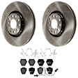 KIT-062924-250 2-Wheel Set Front Brake Disc and Pad Kit, Plain Surface 5 Lugs 320.04 mm Semi-metallic, Includes (1) Brake Pad Set and (2) Brake Disc