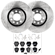 KIT-062924-258 2-Wheel Set Front Brake Disc and Pad Kit, Plain Surface 5 Lugs 311.91 mm Semi-metallic, Includes (2) Brake Disc and (1) Brake Pad Set