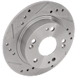 KIT-062924-73 2-Wheel Set Rear Brake Disc and Pad Kit, Cross-drilled and Slotted 5 Lugs 259.7 mm Ceramic, Includes (1) Brake Pad Set and (2) Brake Disc