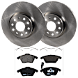 KIT-062924-86 2-Wheel Set Front Brake Disc and Pad Kit, Plain Surface 5 Lugs 311.91 mm Semi-metallic, Includes (1) Brake Pad Set and (2) Brake Disc