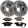 KIT-062924-87 2-Wheel Set Front Brake Disc and Pad Kit, Plain Surface 5 Lugs 311.91 mm Semi-metallic, Includes (1) Brake Pad Set and (2) Brake Disc