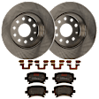KIT-062924-92 2-Wheel Set Rear Brake Disc and Pad Kit, Plain Surface 5 Lugs 286 mm Ceramic, Includes (2) Brake Disc and (1) Brake Pad Set