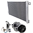 3-Piece Kit A/C Compressor Kit, With Clutch, 6-Groove Pulley, Includes (1) A/C Compressor, (1) A/C Condenser and (1) A/C Service Kit