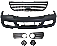 6-Piece Kit, Front Primed Bumper Cover, Includes (1) Bumper Cover, (2) Fog Light, (2) Fog Light Trim, and (1) Grille