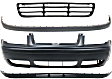 2002 Volkswagen Jetta GL - 4-Piece Kit Front Primed Bumper Cover,  4th Generation, 1999-2005 Body Style, With Built-In Bumper Molding, Sedan,  Includes (1) Bumper Cover, (1) Bumper Grille, (1) Bumper Trim, and (1) Valance