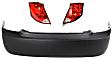 3-Piece Kit, Rear Primed Bumper Cover, Includes (1) Bumper Cover and (2) Tail Light