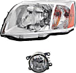 2008 Mitsubishi Endeavor - 2-Piece Kit Driver Side Halogen Headlight, With bulb(s), OE Replacement, Includes (1) Fog Light and (1) Headlight