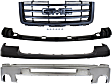 4-Piece Kit, Front Bumper, Chrome, Includes (1) Bumper, (1) Bumper Bracket, (1) Bumper Cover, and (1) Grille