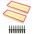 KIT-070224-010 9-Piece Kit Spark Plug, 9-Piece Kit, Genuine Mercedes Benz, Includes (1) Air Filter and (8) Spark Plug