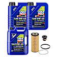 2014 Audi Q5 - 5-Piece Kit Synthetic Motor Oil, 7.19 Quart (qt) Service fill capacity, 5-Piece Kit, Genuine Audi, Volkswagen  Includes (3) Motor Oil, (1) Oil Drain Plug, and (1) Oil Filter