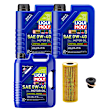 KIT-070224-090 5-Piece Kit Synthetic Motor Oil, 5-Piece Kit, Genuine Audi, Volkswagen, Includes (1) Oil Drain Plug, (3) Motor Oil and (1) Oil Filter