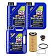 KIT-070224-092 5-Piece Kit Synthetic Motor Oil, 5-Piece Kit, Genuine Audi, Volkswagen, Includes (1) Oil Drain Plug, (1) Oil Filter and (3) Motor Oil