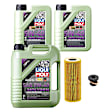 2009 Audi A6 Quattro - 5-Piece Kit Full Synthetic Motor Oil, 6.87 Quart (qt) capacity, 5-Piece Kit, Genuine Audi, Volkswagen  Includes (3) Motor Oil, (1) Oil Drain Plug, and (1) Oil Filter