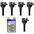 KIT-070224-404 6-Piece Kit Ignition Coil and Spark Plug Kit, Genuine Volvo, Includes (5) Ignition Coil and (1) Spark Plug