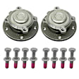 KIT-070224-414 2-Wheel Set Front, Driver and Passenger Side Wheel Hub, With Bearing, Genuine BMW, Includes (2) Wheel Hub and (8) Bolt