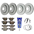 KIT-070224-441 4-Wheel Set Front and Rear Brake Disc and Pad Kit, Front-325 mm/Rear-320 mm Genuine BMW, Includes (2) Brake Pad Set, (1) Brake Anti Squeal Paste, (2) Brake Pad Sensor and (4) Brake Disc
