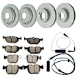 KIT-070224-469 4-Wheel Set Front and Rear Brake Disc and Pad Kit, Front-324 mm/Rear-298 mm RWD Genuine BMW, Includes (2) Brake Pad Set, (2) Brake Pad Sensor and (4) Brake Disc