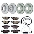 KIT-070224-470 4-Wheel Set Front and Rear Brake Disc and Pad Kit, Front-296 mm/Rear-298 mm Genuine BMW, Includes (2) Brake Pad Set, (2) Brake Pad Sensor and (4) Brake Disc