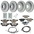 KIT-070224-484 4-Wheel Set Front and Rear Brake Disc and Pad Kit, Front-312 mm/Rear-300 mm, Includes (2) Brake Pad Set, (3) Brake Pad Sensor, (2) Brake Anti Squeal Paste and (4) Brake Disc