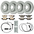 KIT-070224-486 4-Wheel Set Front and Rear Brake Disc and Pad Kit, Front-300 mm/Rear-294 mm, Includes (2) Brake Pad Set, (2) Brake Anti Squeal Paste, (2) Brake Pad Sensor and (4) Brake Disc