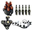 KIT-070224-506 8-Piece Kit Genuine Volvo Distributor Cap - Black, Direct Fit, 8-Piece Kit, Includes (1) Distributor Cap, (1) Distributor Rotor, (5) Spark Plug and (1) Spark Plug Wire