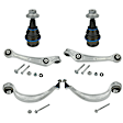 2012 Audi A4 - 6-Piece Kit Front, Driver and Passenger Side, Lower, Frontward and Rearward Control Arm, enginedesignationname : CAEB, GAS, B8 Body, FWD, Sedan, Genuine Audi, Porsche Includes (2) Ball Joint and (4) Control Arm