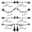 KIT-070224-558 10-Piece Kit Front, Driver and Passenger Side, Upper and Lower, Frontward and Rearward Control Arm, Genuine Audi, Porsche, Includes (2) Ball Joint and (8) Control Arm