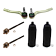 KIT-070224-796 6-Piece Kit Front or Rear, Driver and Passenger Side, Inner and Outer Tie Rod End, Includes (4) Tie Rod End and (2) Steering Rack Boot