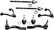 8-Piece Kit Front, Driver and Passenger Side, Inner and Outer, Upper and Lower Control Arm, includes (2) Ball Joint, (2) Control Arm, and (4) Tie Rod End