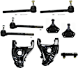 9-Piece Kit Front, Driver and Passenger Side, Inner and Outer, Upper and Lower Control Arm, Includes (2) Control Arm, (2) Ball Joint, (4) Tie Rod End and (1) Tie Rod Adjusting Sleeve