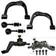 7-Piece Kit Control Arm, Includes (2) Control Arm, (3) Ball Joint and (2) Sway Bar Link