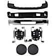7-Piece Kit, Front, Driver and Passenger Side, Inner Bumper, Chrome, Includes (1) Bumper, (2) Bumper Bracket, (1) Bumper Cover, (2) Fog Light Cover, and (1) Valance